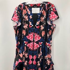 NWT City Chic Black Floral Dress with Pockets